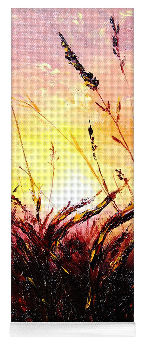 Wheat Yoga Mat featuring the painting Words Like Fire by Meaghan Troup