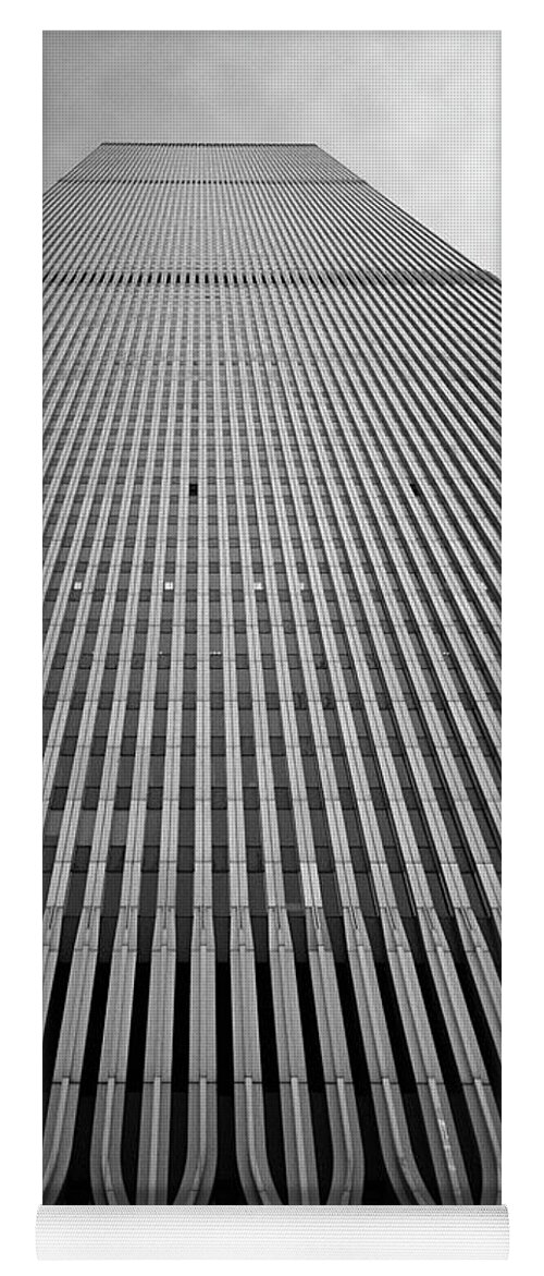 Lower Manhattan Yoga Mat featuring the photograph World Trade Center NYC Base of the South Tower 1985 by Kathy Anselmo