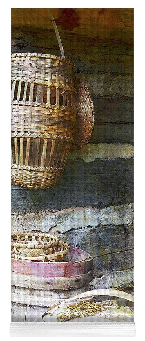 Barn Yoga Mat featuring the photograph Woven Wood and Stone by Char Szabo-Perricelli