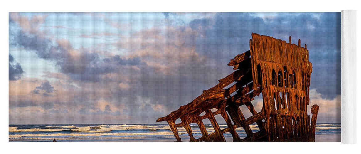 Beaches Yoga Mat featuring the photograph Wreck of the Peter Iredale by Robert Potts