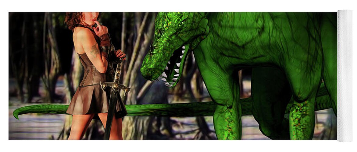 Dragon Yoga Mat featuring the photograph Xena And The Green Dragon by Jon Volden