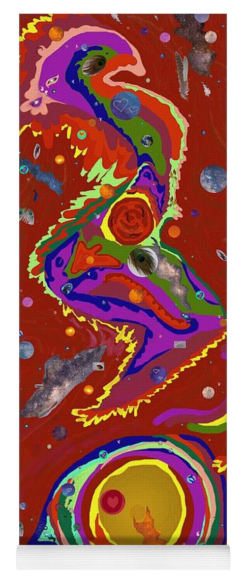 Planets Yoga Mat featuring the digital art Xtine's Nebula 1 by Julia Woodman