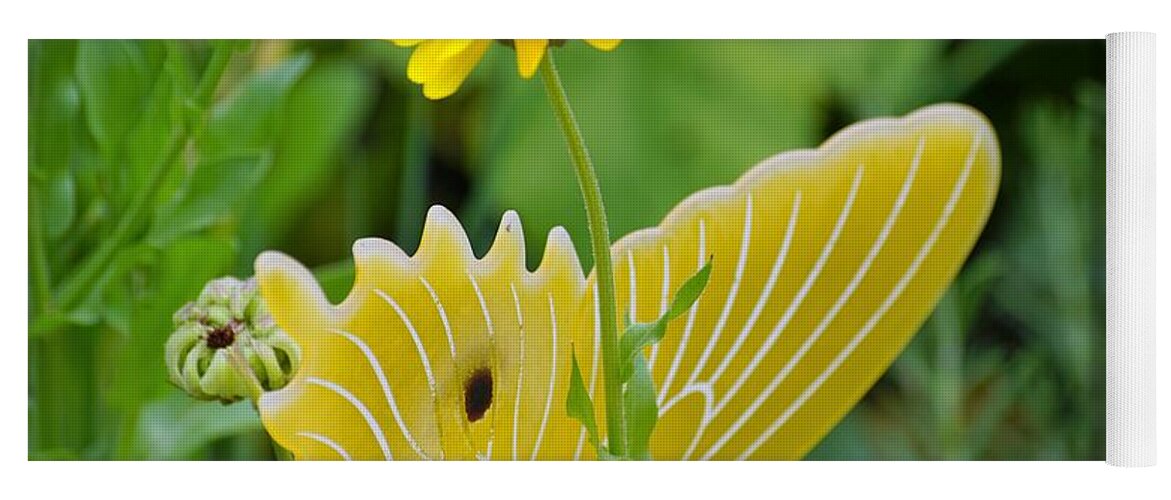 Butterfly Yoga Mat featuring the photograph Yellow Butterfly by Merle Grenz