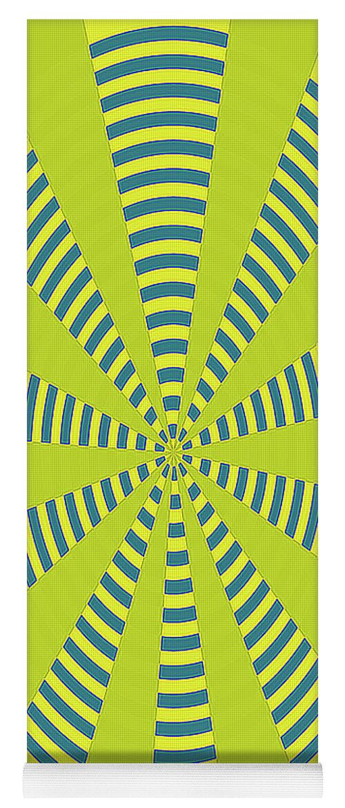 Yellow Cactus Spines Abstract Yoga Mat featuring the digital art Yellow Cactus Spines Abstract by Tom Janca