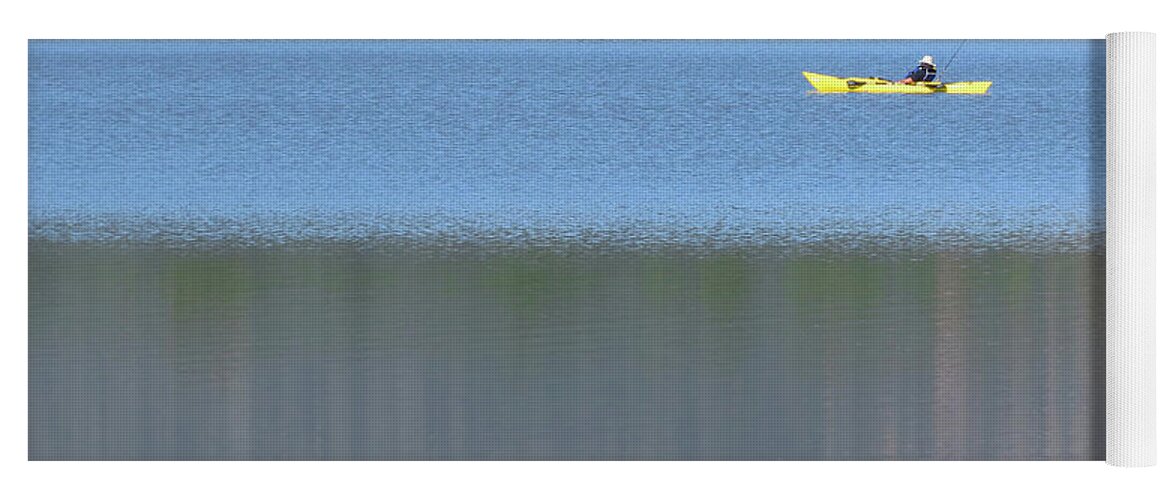 Solitude Yoga Mat featuring the photograph Yellow Canoe by Laurel Powell