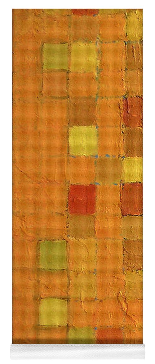 Abstract Yoga Mat featuring the painting Yellow Grid by Stan Chraminski