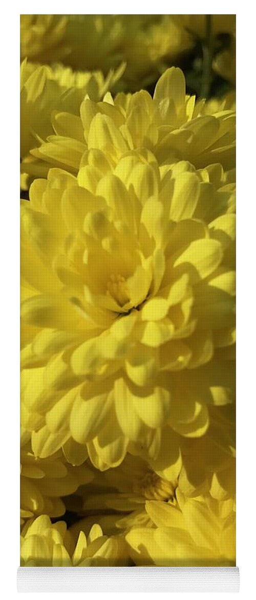 Yellow Mums Yoga Mat featuring the photograph Yellow Mums by CAC Graphics