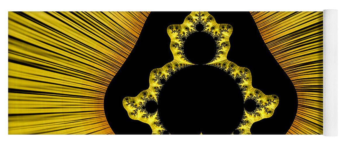 Fractal Yoga Mat featuring the photograph Yellow Rays by Constance Sanders