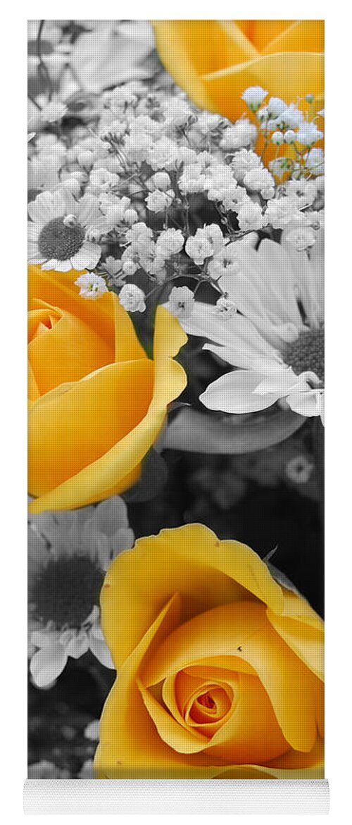 Rose Yoga Mat featuring the photograph Yellow Roses by Amy Fose