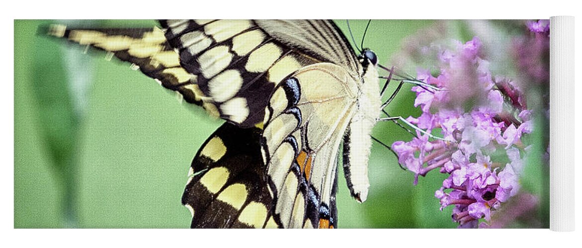 7 Ponds Yoga Mat featuring the photograph Yellow Swallowtail by Winnie Chrzanowski