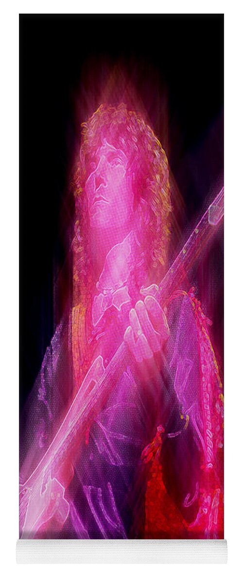 Chris Squire Yoga Mat featuring the digital art YesSquire by Kenneth Armand Johnson