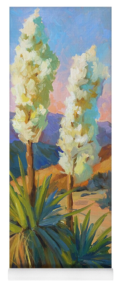 Yuccas Yoga Mat featuring the painting Yuccas by Diane McClary