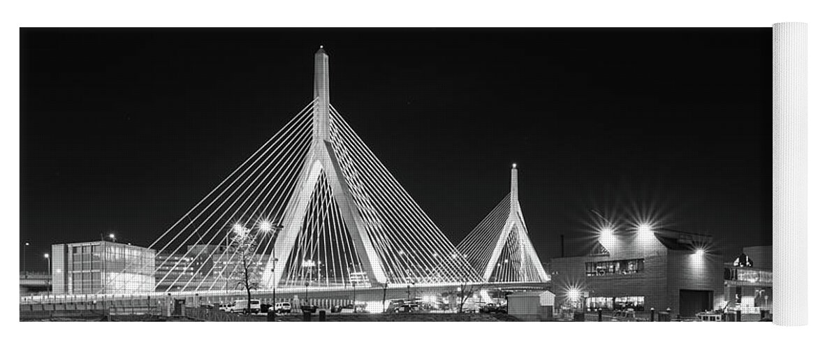 Boston Yoga Mat featuring the photograph Zakim Bridge from Lovejoy Wharf by Kristen Wilkinson