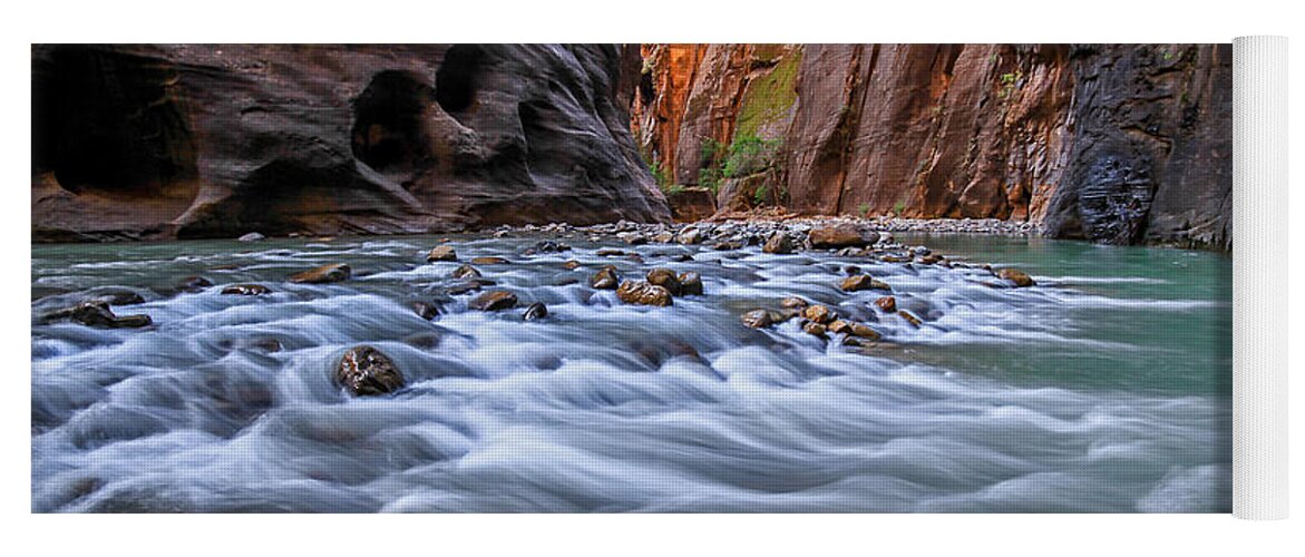 Zion Yoga Mat featuring the photograph Zion Narrows by Wesley Aston