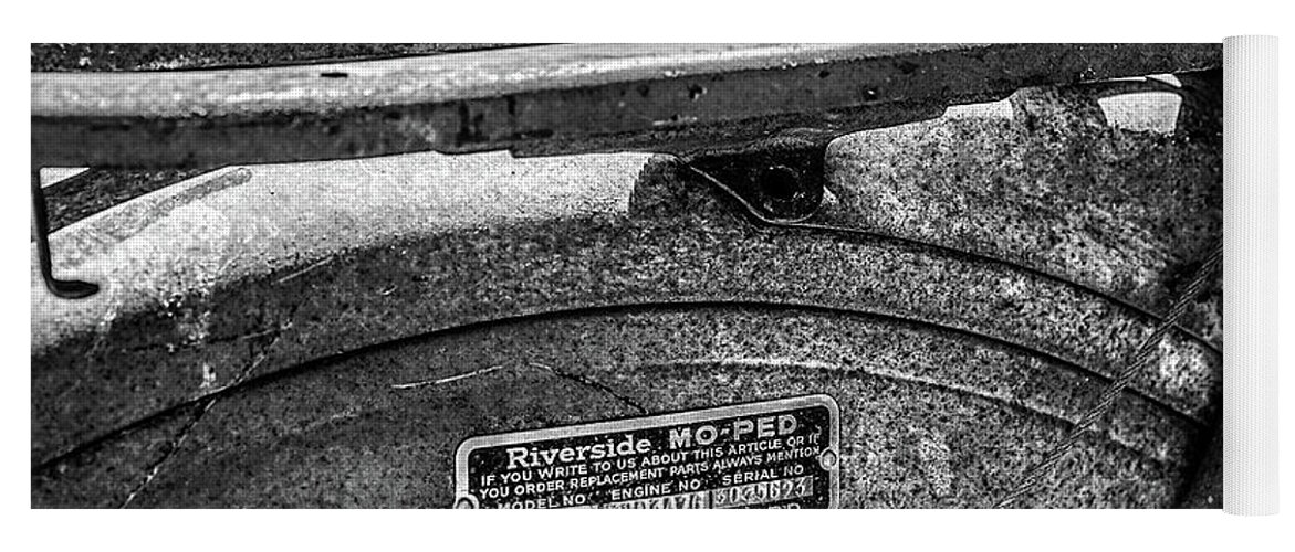 Moped Yoga Mat featuring the photograph 036 - Riverside Mo-Ped by David Ralph Johnson
