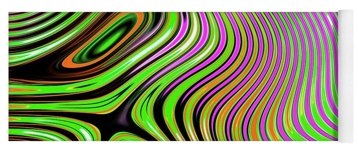 Chaos Yoga Mat featuring the digital art Abstract Chaos Green #1 by Don Northup