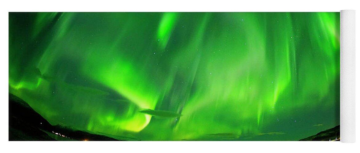00564075 Yoga Mat featuring the photograph Aurora Borealis Over Norway #1 by Hiroya Minakuchi