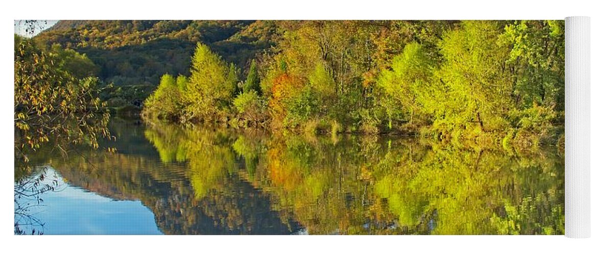 Autumn Yoga Mat featuring the photograph Autumn Reflections #1 by Allen Nice-Webb