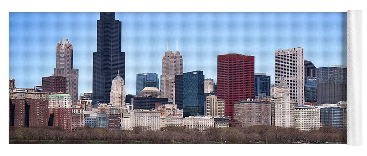 Chicago Yoga Mat featuring the photograph Chicago Skyline #1 by Veronica Batterson
