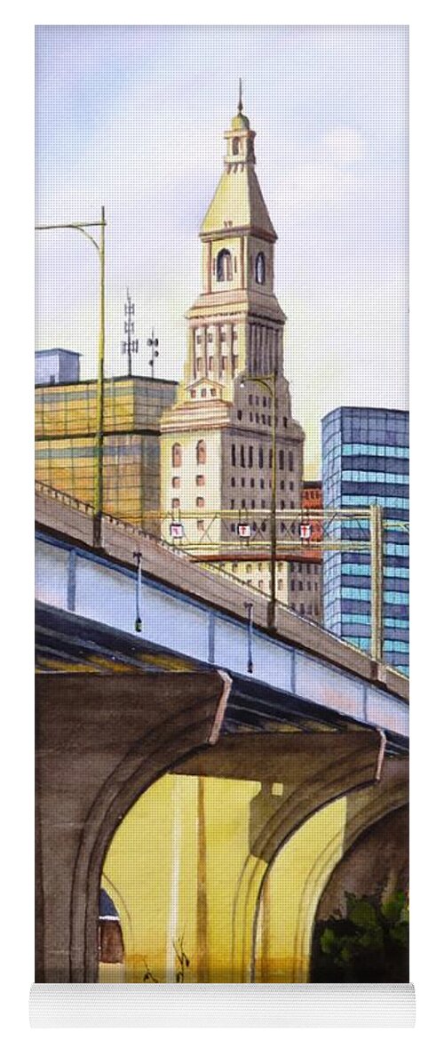 Hartford Yoga Mat featuring the painting Cityscape by Joseph Burger