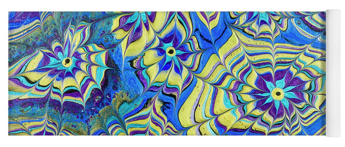 Poured Acrylics Yoga Mat featuring the painting Mutliverse Web by Lucy Arnold