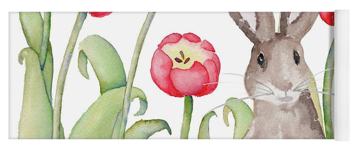 Easter Yoga Mat featuring the mixed media Easter Tulip I #1 by Andi Metz