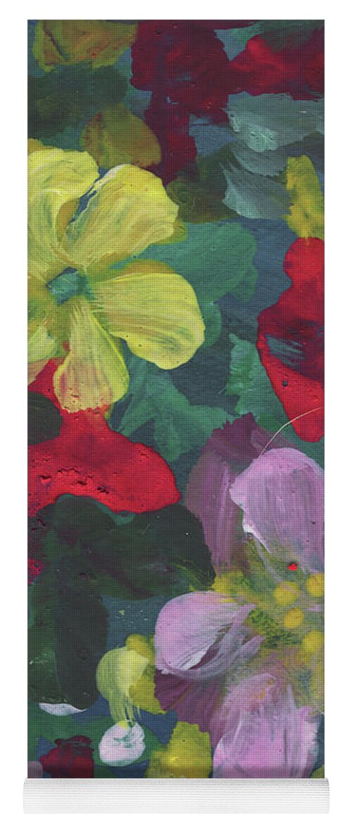 Rose Yoga Mat featuring the painting Floral Impressionistic Pattern #1 by Irina Sztukowski