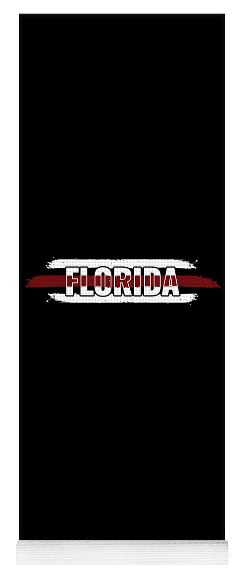 Miami Yoga Mat featuring the digital art Florida Firefighter Gift for Texas Firemen and Firefighters Thin Red Line #2 by Martin Hicks