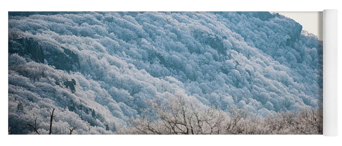 Blue Ridge Yoga Mat featuring the photograph Frost on the Mountain #1 by Mark Duehmig