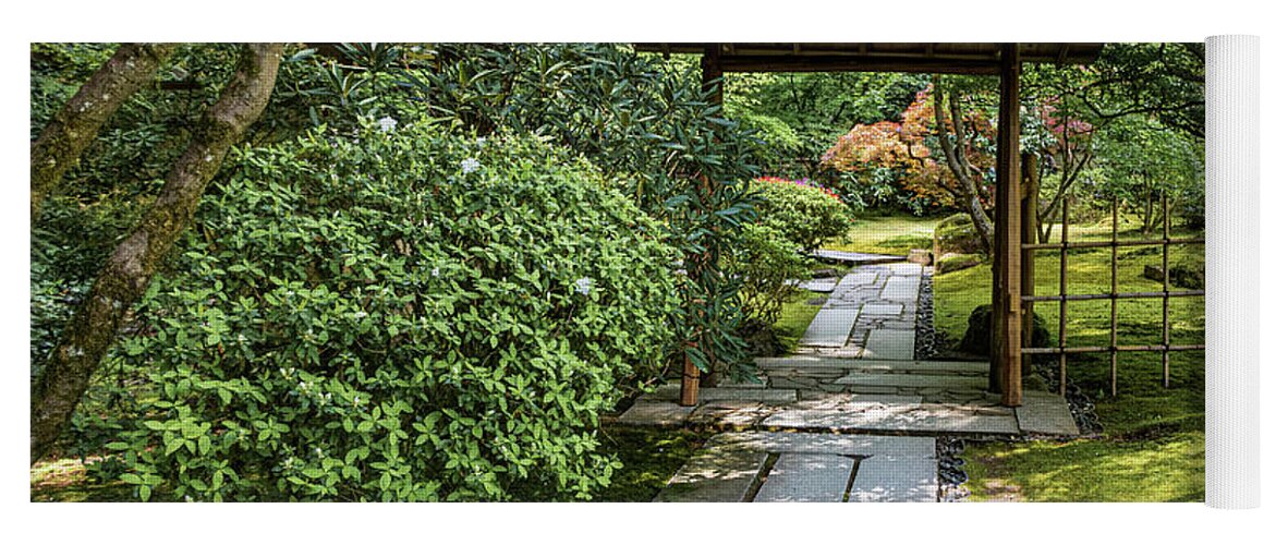 Landscape Yoga Mat featuring the photograph Japanese Garden Gate #2 by Thomas Marchessault