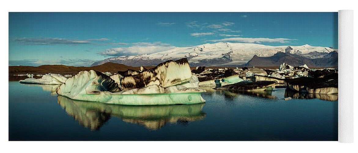 Iceland Yoga Mat featuring the photograph Jokulsarlon Lagoon, Iceland #1 by Peter OReilly