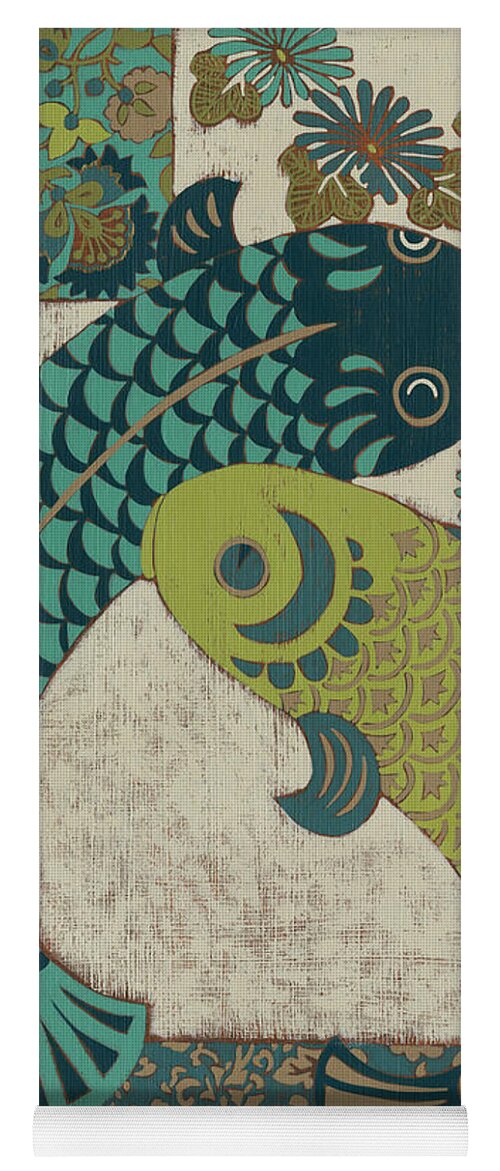 Nature Yoga Mat featuring the painting Koi Ornament I #1 by Chariklia Zarris