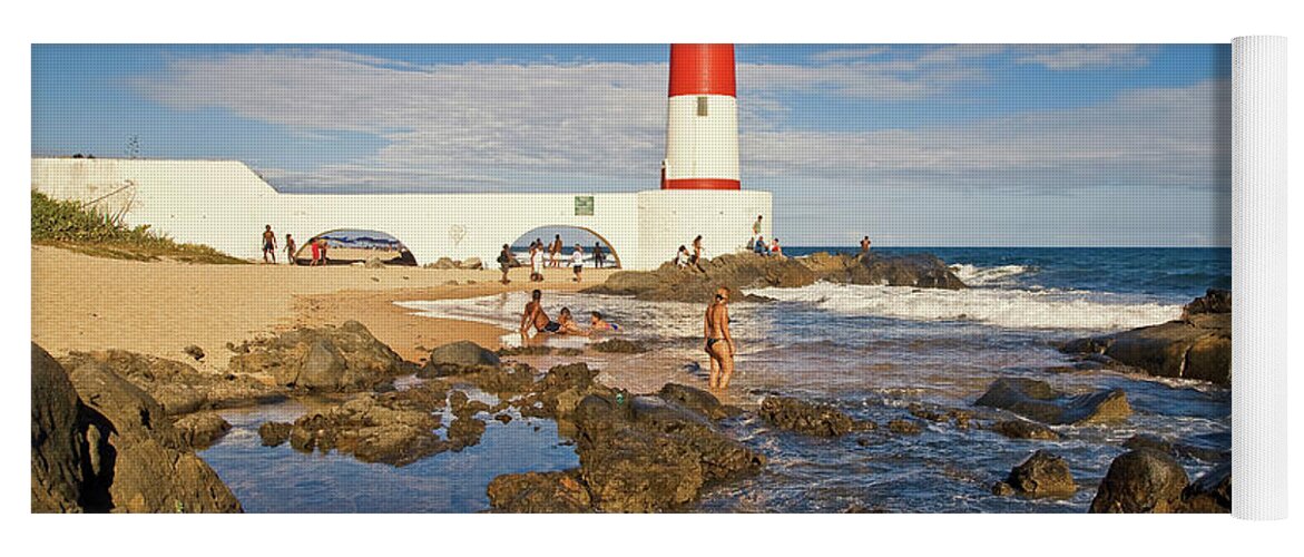 Estock Yoga Mat featuring the digital art Lighthouse In Bahia, Brazil #1 by Antonino Bartuccio