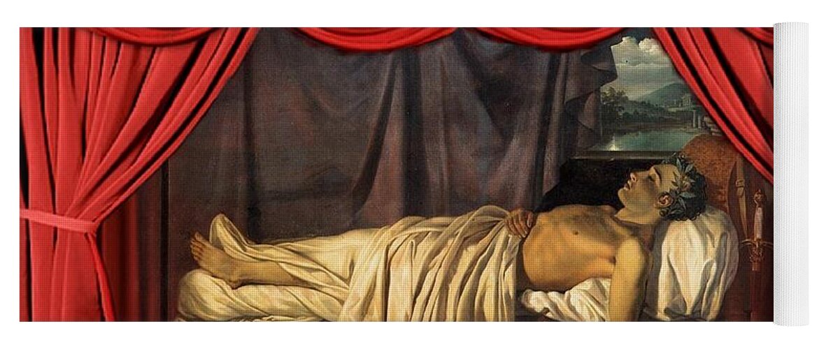 Lord Byron On His Death-bed Yoga Mat featuring the painting Lord Byron On His Death #1 by MotionAge Designs