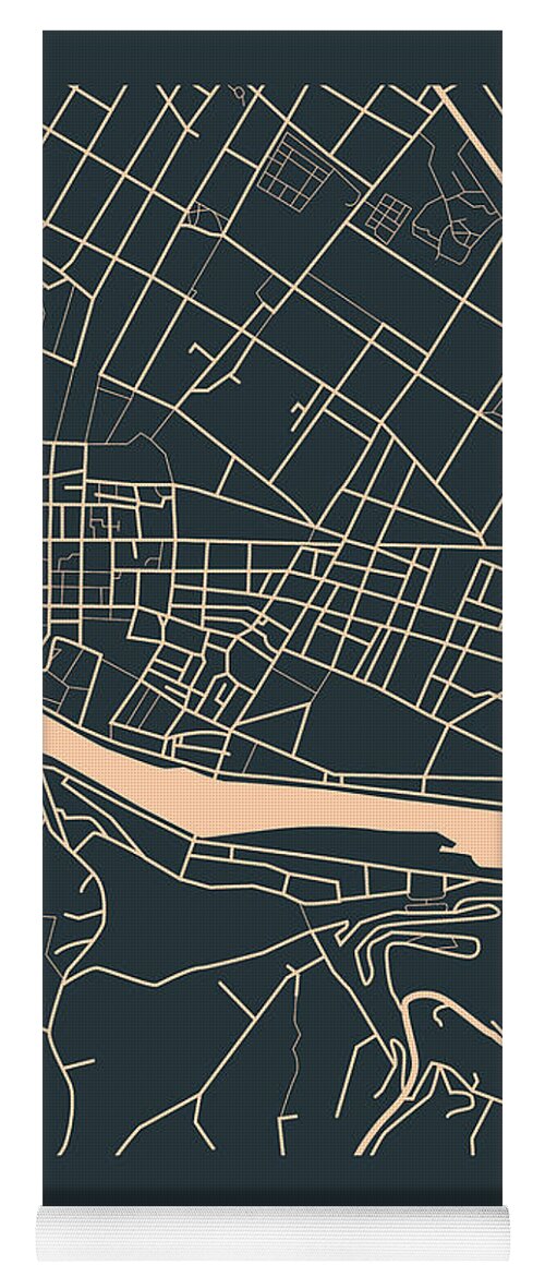 Florence Yoga Mat featuring the digital art Map of Florence #2 by Mike Taylor
