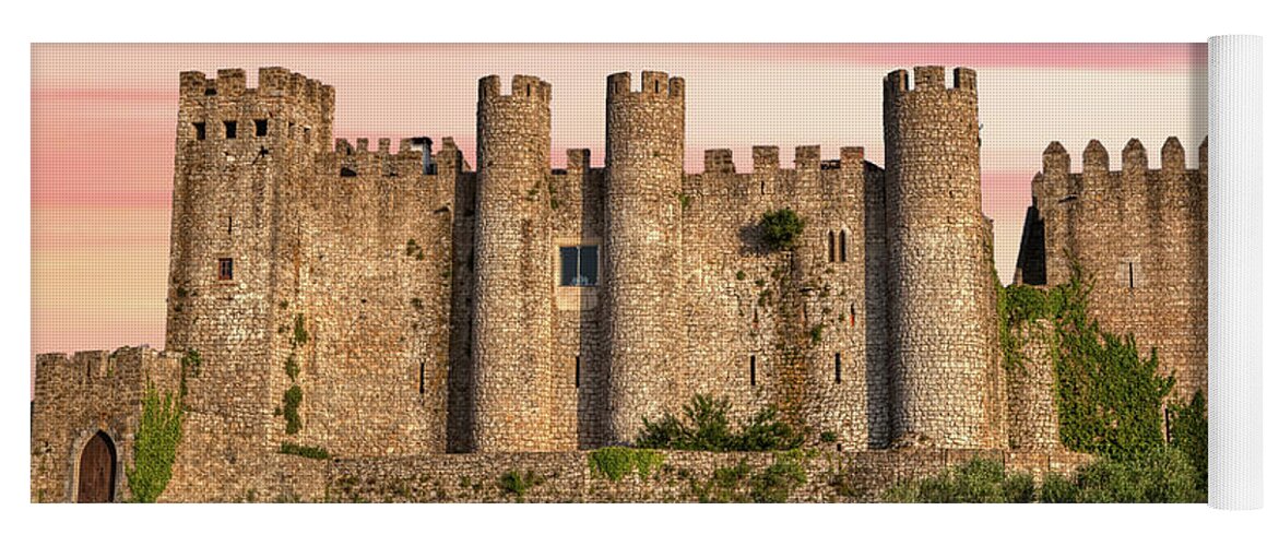 Medieval Yoga Mat featuring the photograph Medieval Castle of Obidos by David Letts