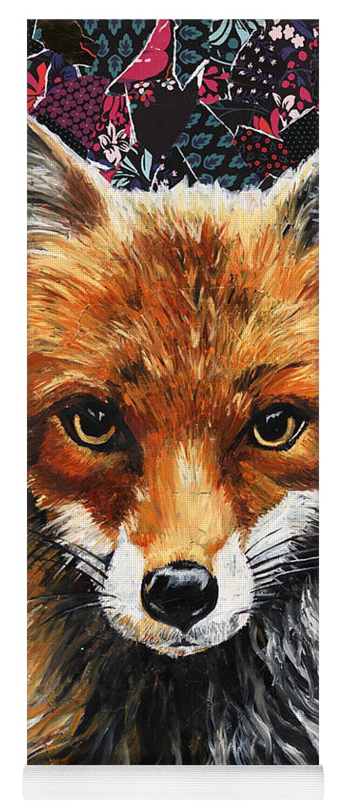 Fox Yoga Mat featuring the painting Mrs. Fox by Ashley Lane