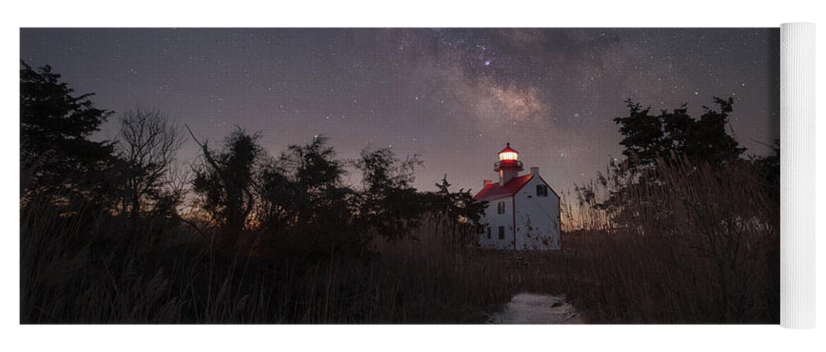 East Point Lighthouse Yoga Mat featuring the photograph Night Light #1 by Michael Ver Sprill