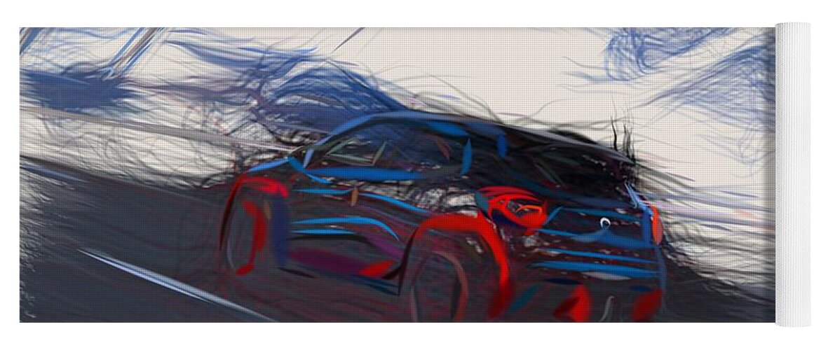 Renault Yoga Mat featuring the digital art Renault Kwid Racer Draw #2 by CarsToon Concept