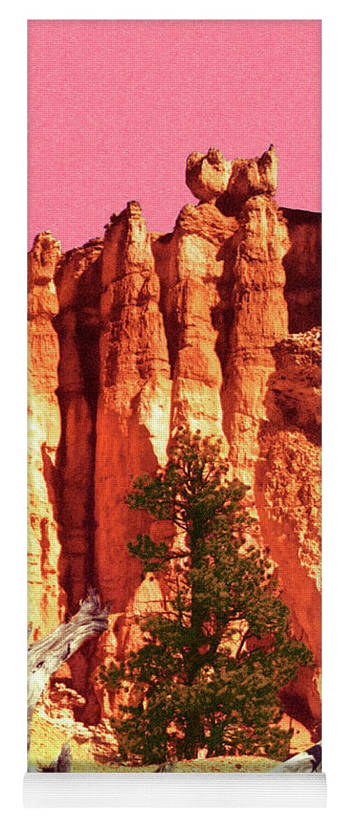 Campy Yoga Mat featuring the drawing Rock Formation Landscape #1 by CSA Images