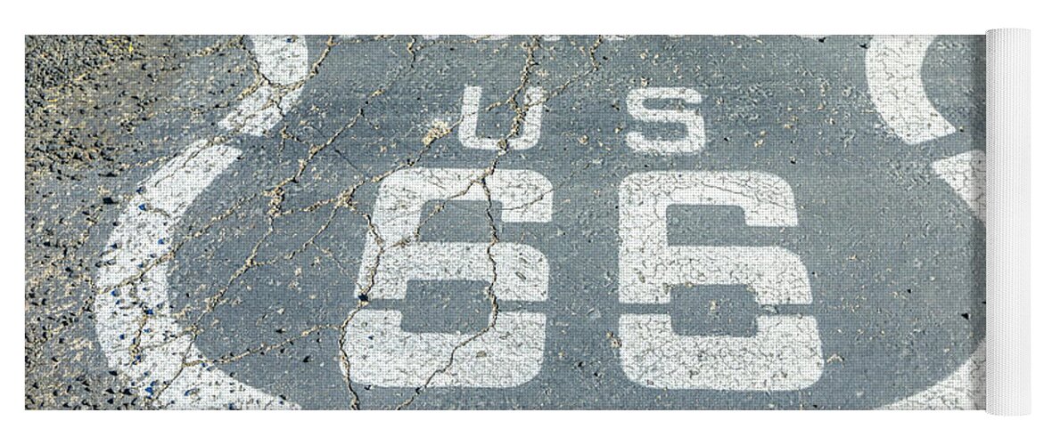 Route 66 Yoga Mat featuring the photograph Route 66 Street Sign #1 by Benny Marty