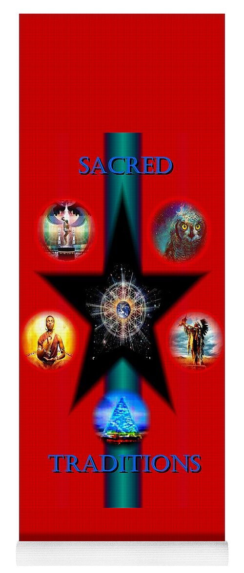 Sacred Traditions Yoga Mat featuring the digital art Sacred Traditions #2 by Debra MChelle