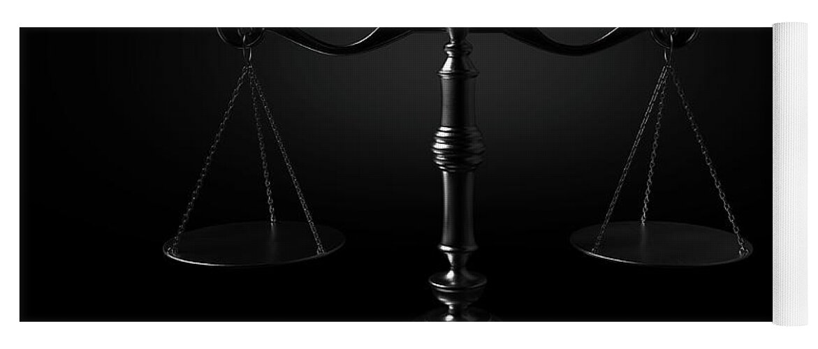 Scale Yoga Mat featuring the digital art Scales Of Justice Dramatic #1 by Allan Swart