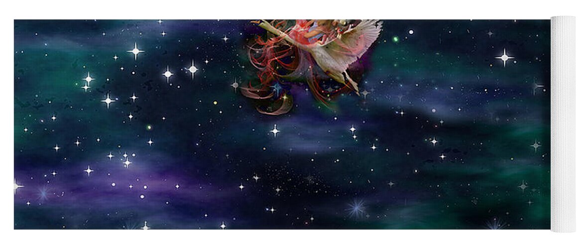 Children Yoga Mat featuring the mixed media Soaring Through the Galaxy by Colleen Taylor