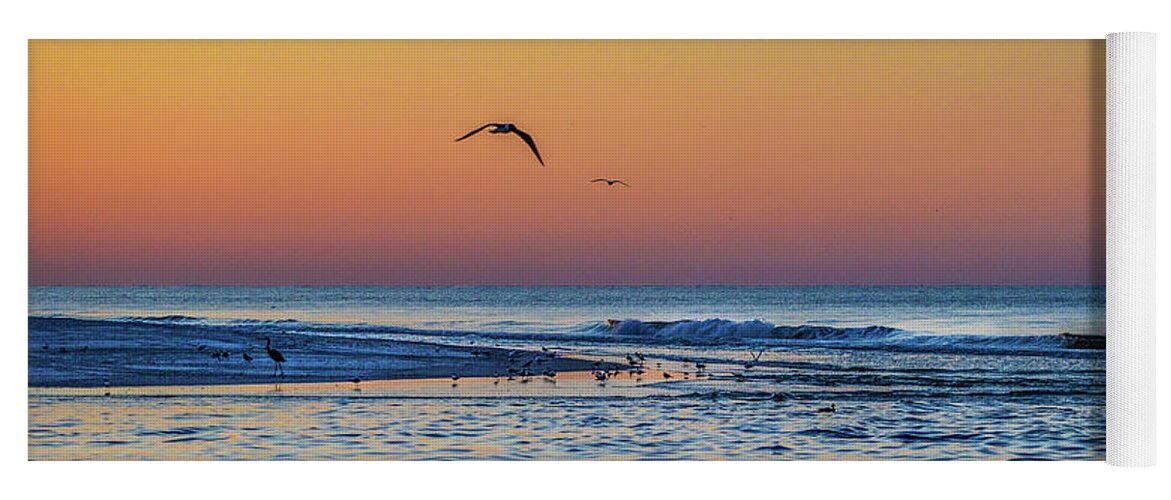Alabama Yoga Mat featuring the photograph Sunrise with the birds at Little Lagoon Pass #1 by Michael Thomas