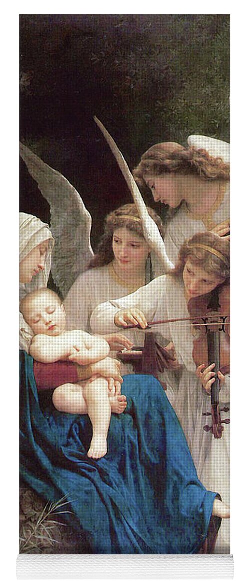 Virgin Mary And Angels Yoga Mat featuring the mixed media The Virgin Mary With Angels 102 #1 by William Adolphe Bouguereau