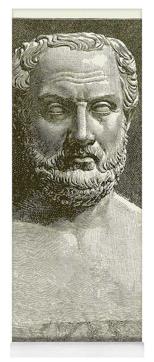 Greek Yoga Mat featuring the drawing Thucydides, Engraving by English School