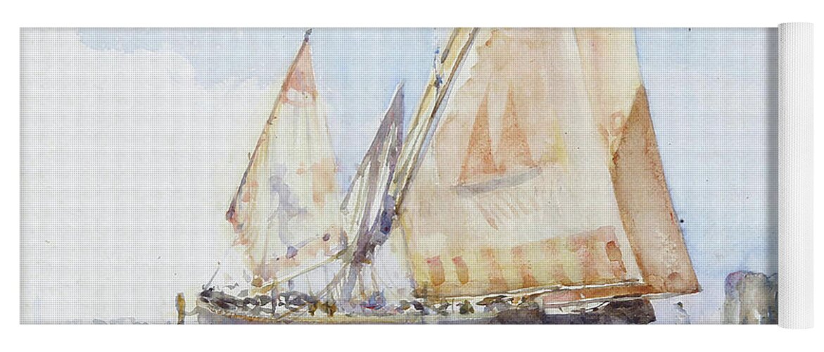 Henry Scott Tuke Yoga Mat featuring the painting Venetian Sails by Henry Scott Tuke