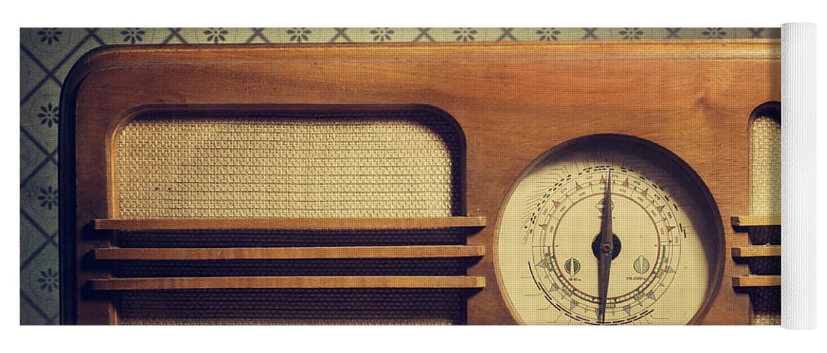 Radio Yoga Mat featuring the photograph Vintage Radio Still life by Jelena Jovanovic