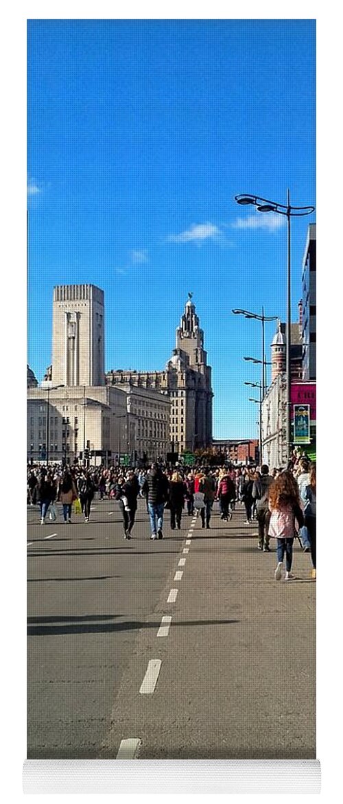 The Strand Liverpool Yoga Mat featuring the photograph Walking Along The Strand #2 by Joan-Violet Stretch